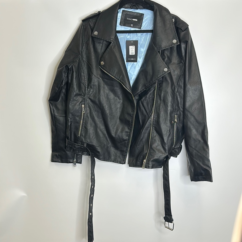 Fashion Nova Araxie Vegan Leather Jacket size 3x